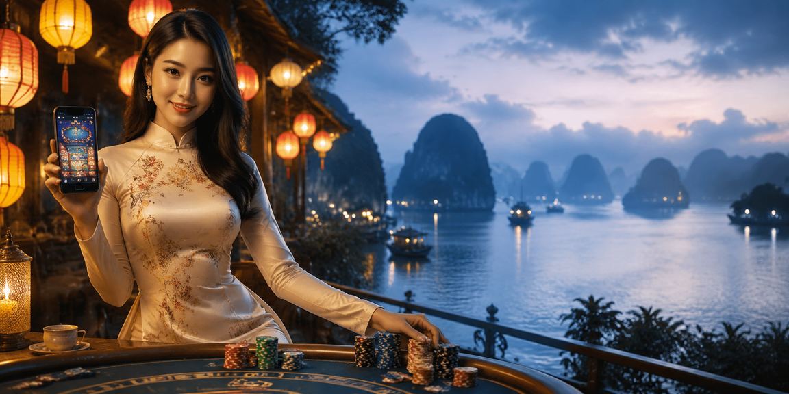 Người dùng Hội An truy cập 3205 trên điện thoại bên đèn lồng